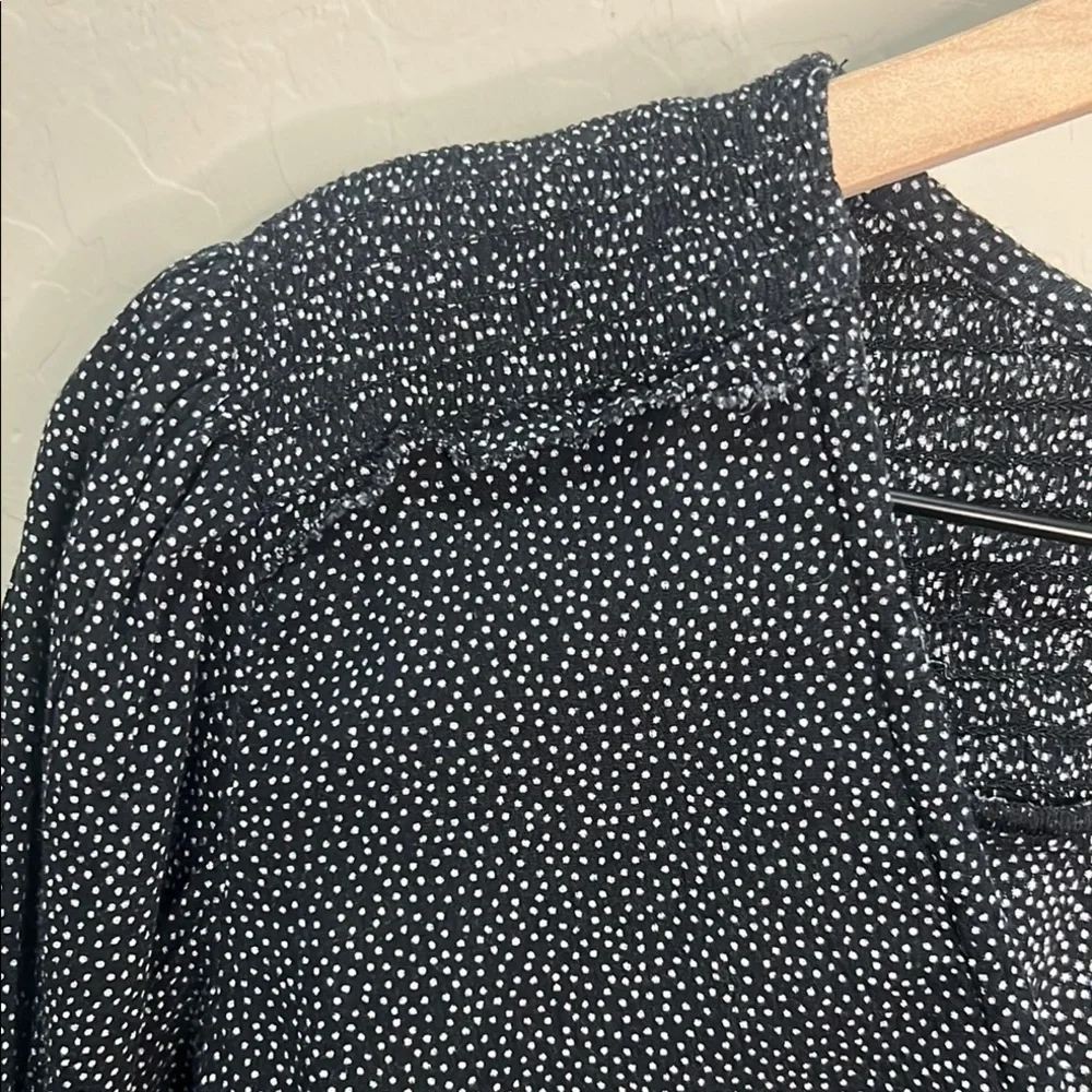 Abercrombie & Fitch Blouse Top Shirt Smock Puff Black White Dot Crop Halter